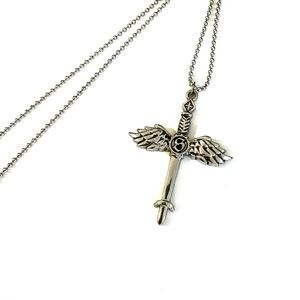 cross necklace with wings